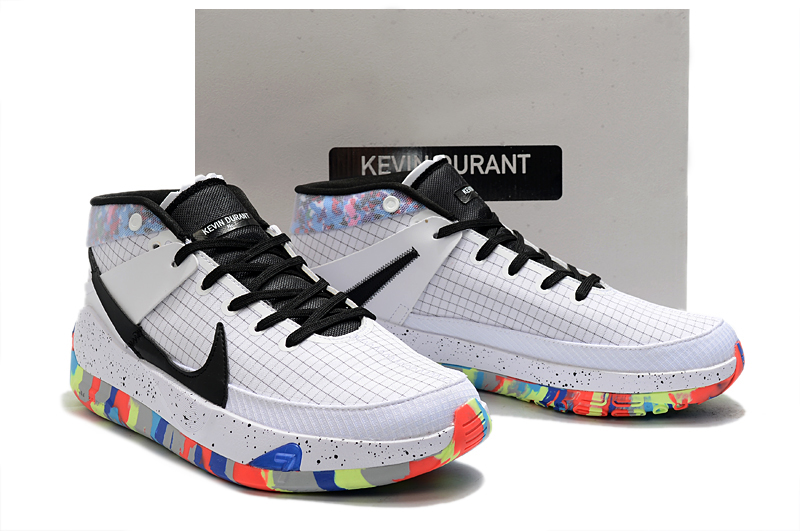 2020 Men Nike Kevin Durant 13 White Black Colorful Shoes